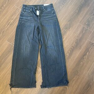 American Eagle Outfitters Black baggy Wide-Leg ankle Jeans